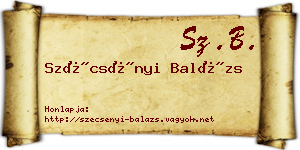 Szécsényi Balázs névjegykártya