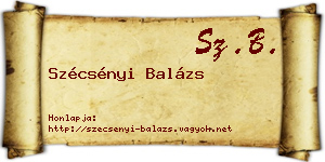 Szécsényi Balázs névjegykártya