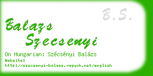 balazs szecsenyi business card